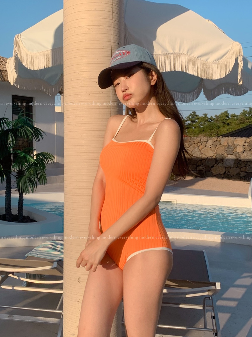 🍊[파우치증정/날씬보장] M-3XL 빅사이즈 배색 모노키니 호캉스 호텔 바캉스 휴양지 유교걸 수영복 상세 이미지 23