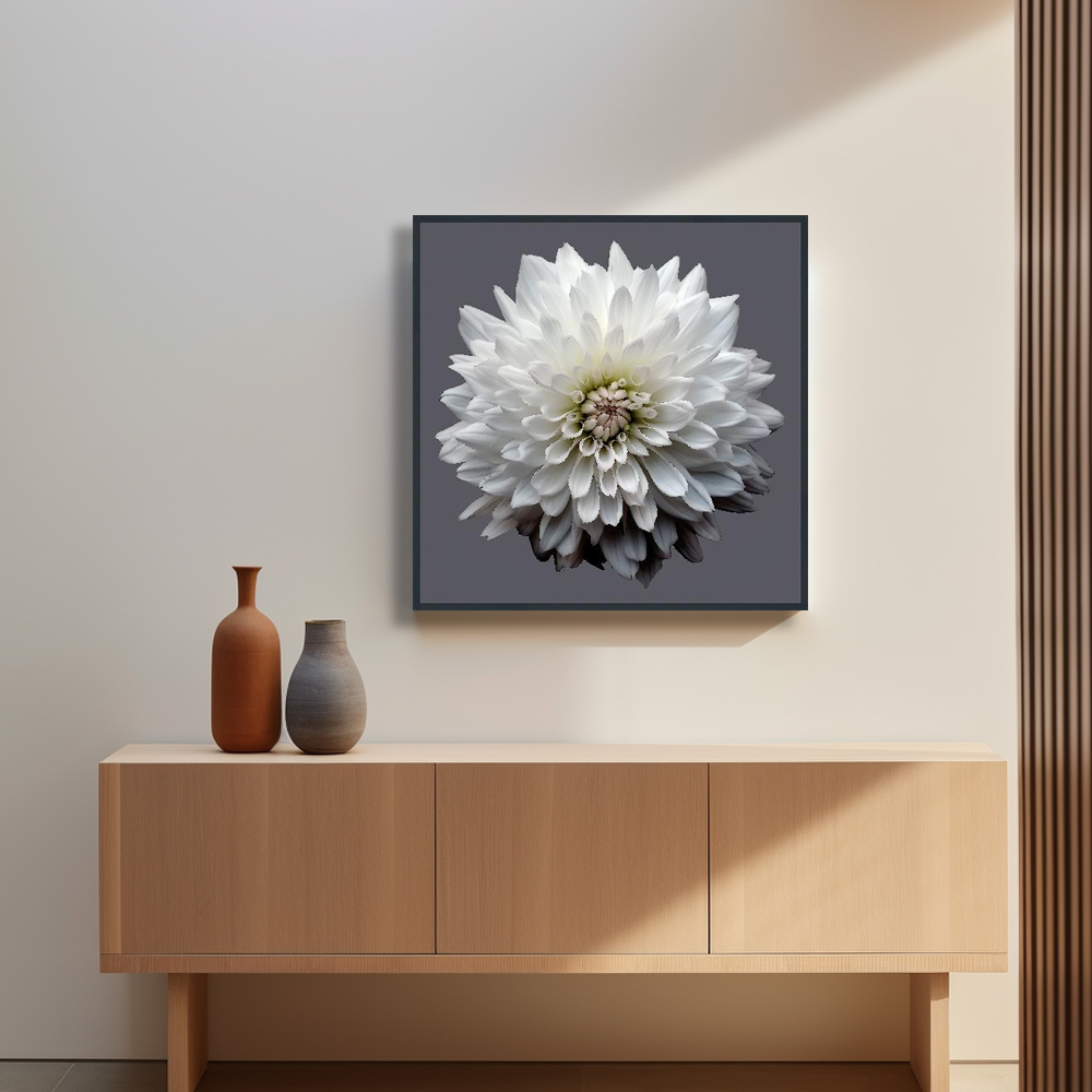 평화 국화 45x45 무광화이트 알루미늄액자 국화그림 매난국죽 - 상세 이미지 2