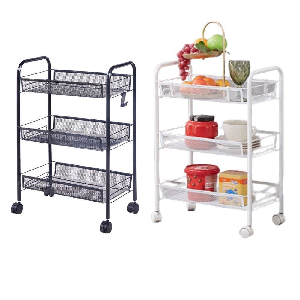 맨사템 이동식 트롤리 수납함 세탁실 틈새 수납장 3단