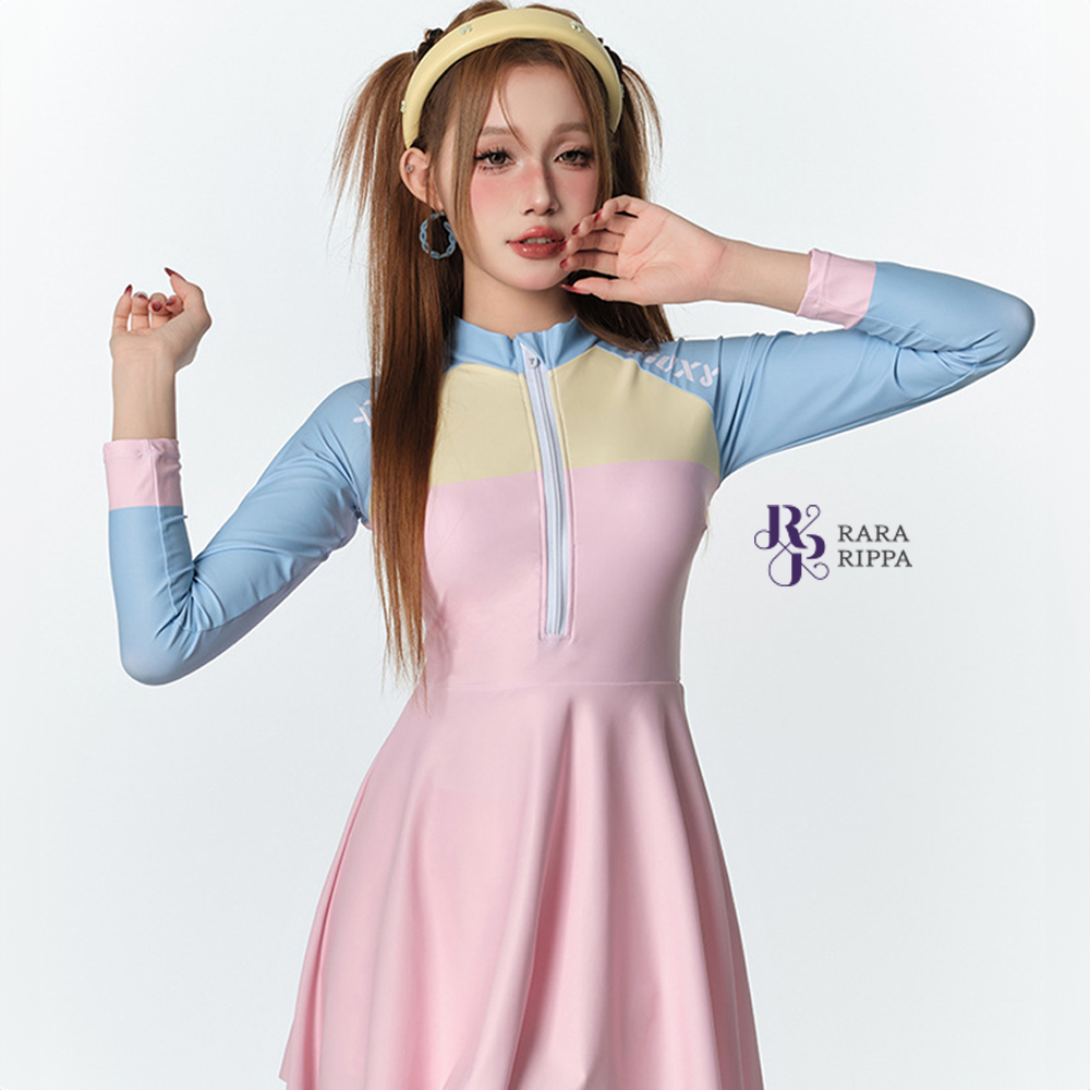원피스 래쉬가드 긴팔 비치웨어 - 상품 이미지