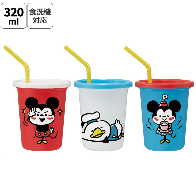 스케이터 카나헤이 X 미키 앤 프렌즈 캐릭터 빨대컵 3세트 320ml SIH3ST - 주방·식기 - 하카타몰