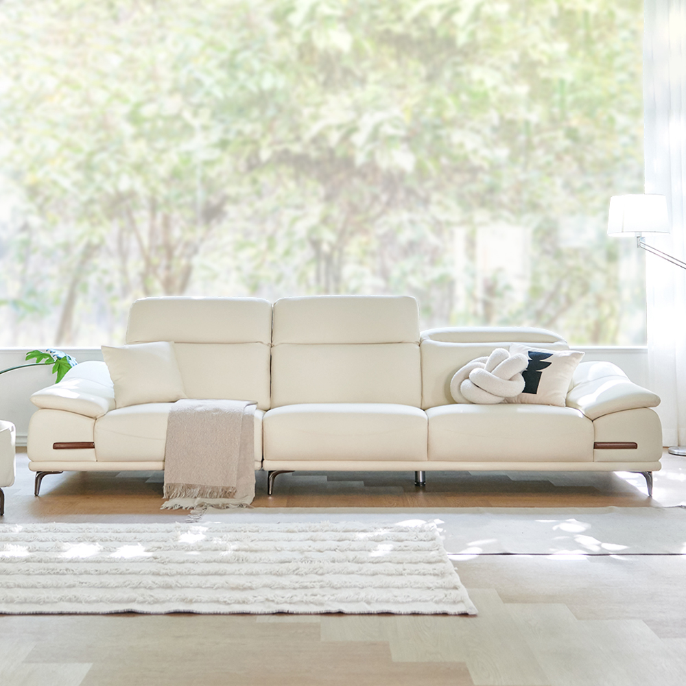 (N포인트) 토르 인테리어 라운지 소파 헤드틸팅 가죽소파 4인용