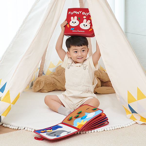 아띠래빗 신생아 헝겊 장난감 퍼니북 아기 촉감놀이 헝겁북