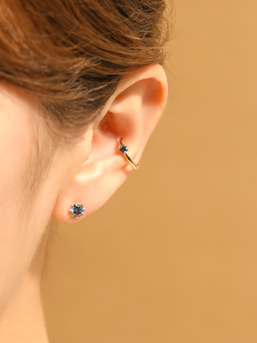 [1mm/1.2mm]14K 인터널 모이사나이트 다이아 퀸 라블렛 피어싱 귀걸이 이미지 8