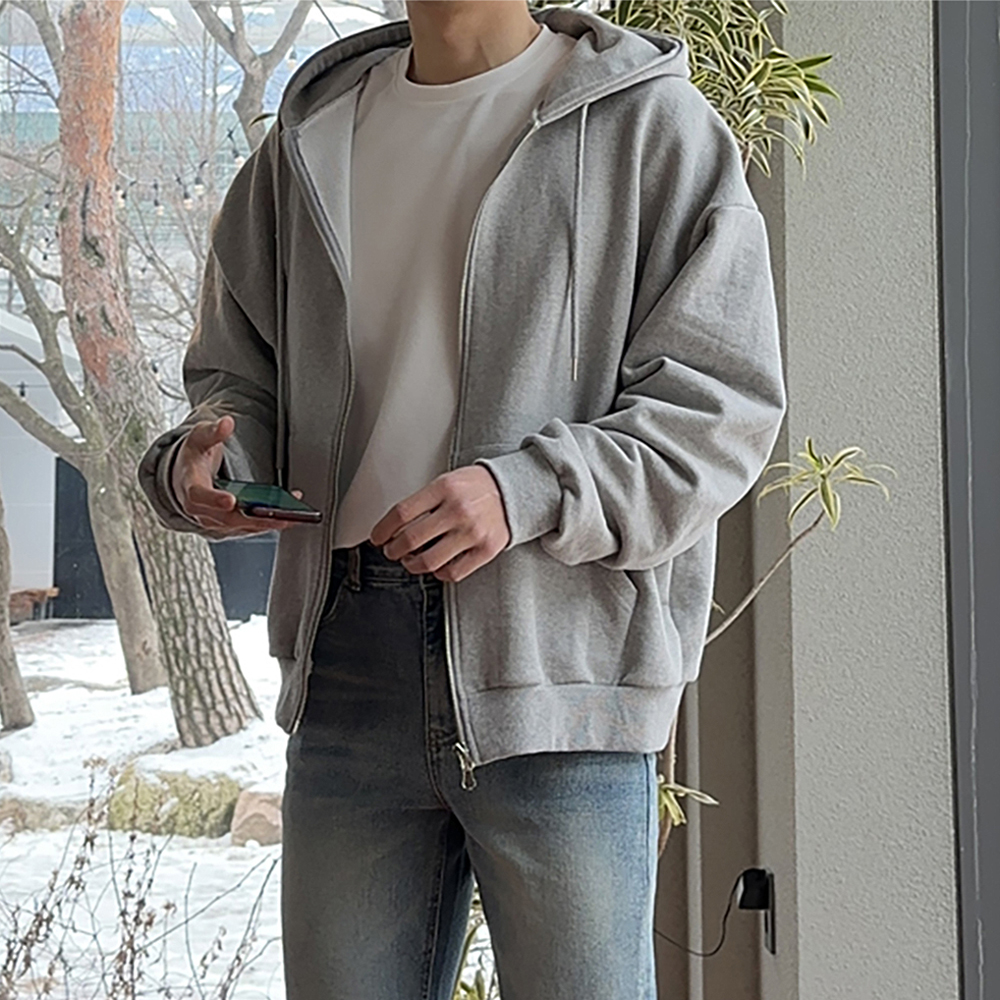 남성 오버핏 커플 모자큰 후드집업 남자후드집업