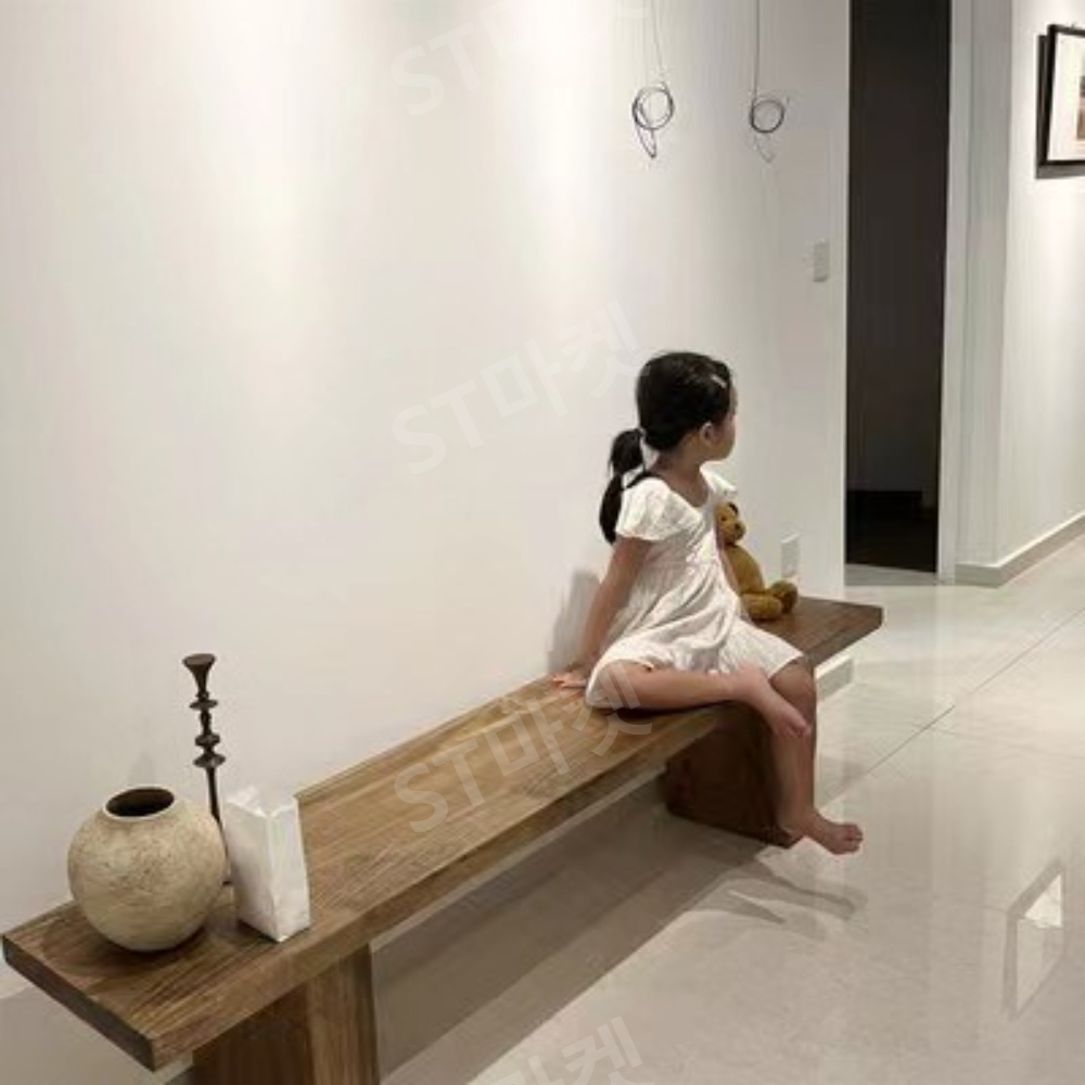 북유럽 원목 벤치 통나무 롱 벤치 커피 테이블 식탁 스툴 웨이팅 스툴 - 상품 이미지