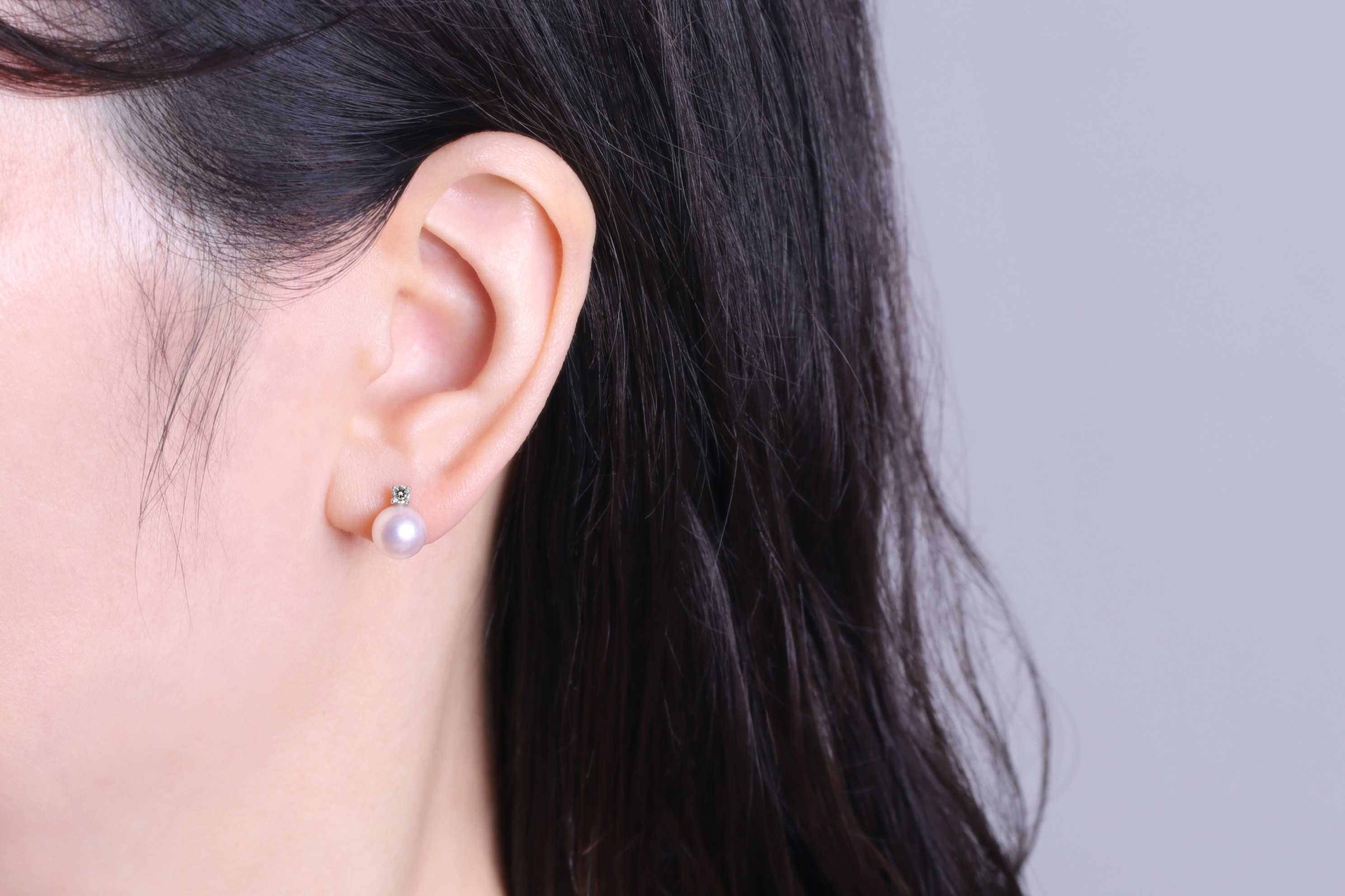 노블 다이아 세팅 14K 진주 귀걸이,18K 아코야 해수 진주귀걸이 AAA+