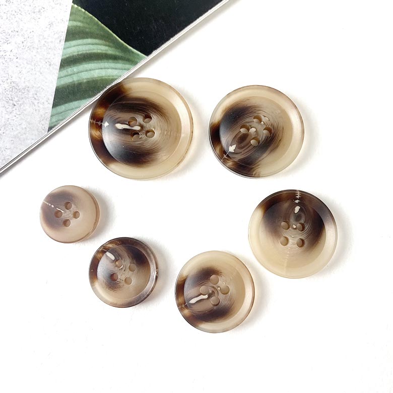고급 무광 수지 패턴단추 코트 쟈켓 소매단추 15mm 18mm 20mm (8P 1세트) - 상세 이미지 3