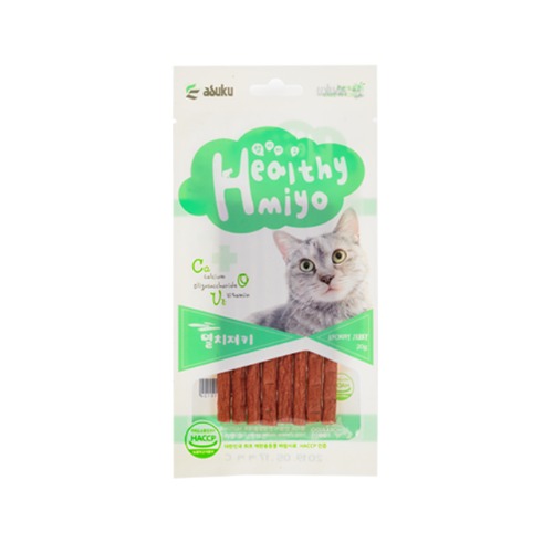 아스쿠 헬씨미요 고양이 져키 간식 멸치, 20g, 1개 - 상품 이미지