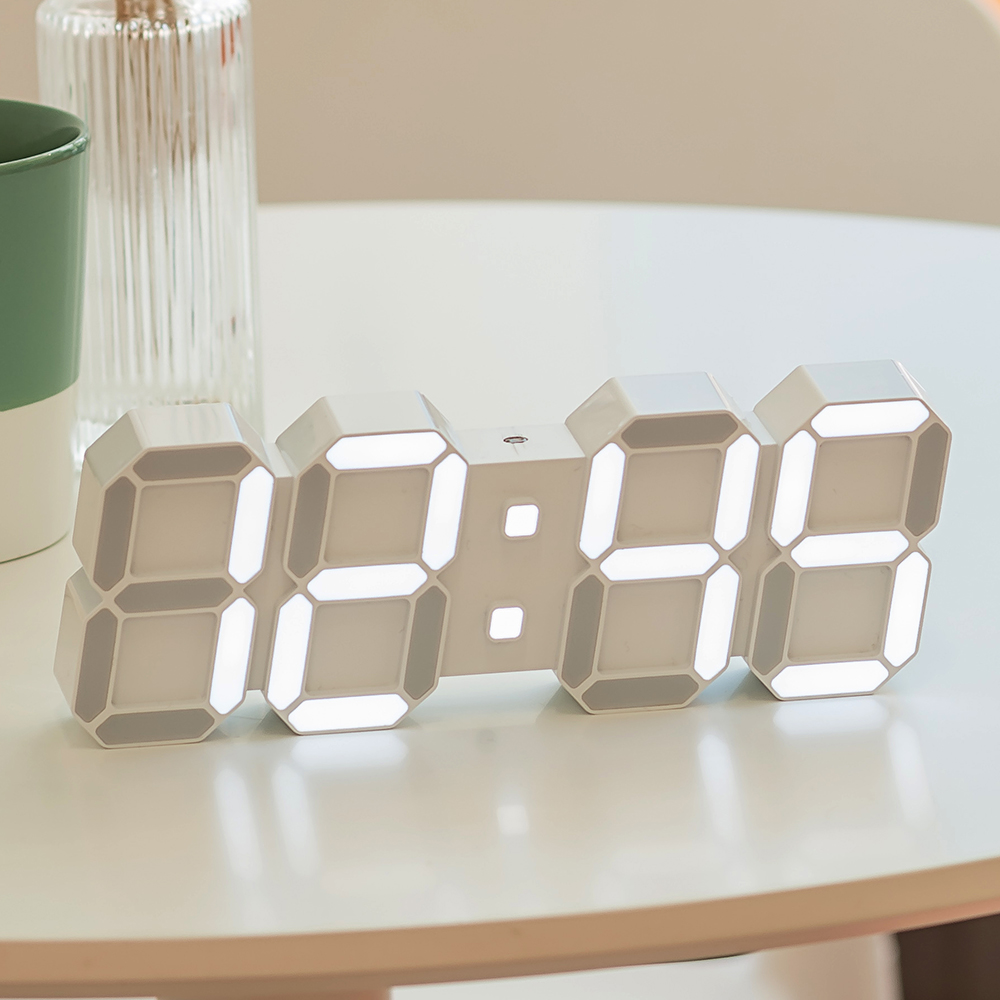 플라이토 무선 LED 벽시계 인테리어 거실 무소음 디지털 전자 벽걸이시계 하이브리드