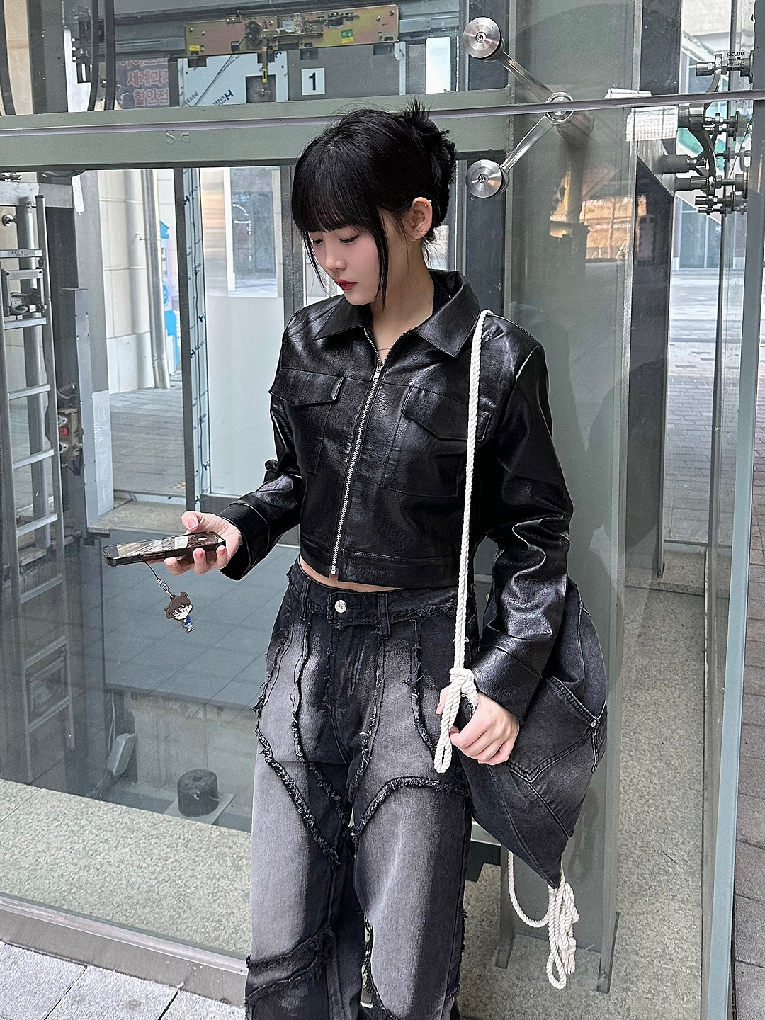 레더 포켓 크롭 자켓 상세 이미지 5