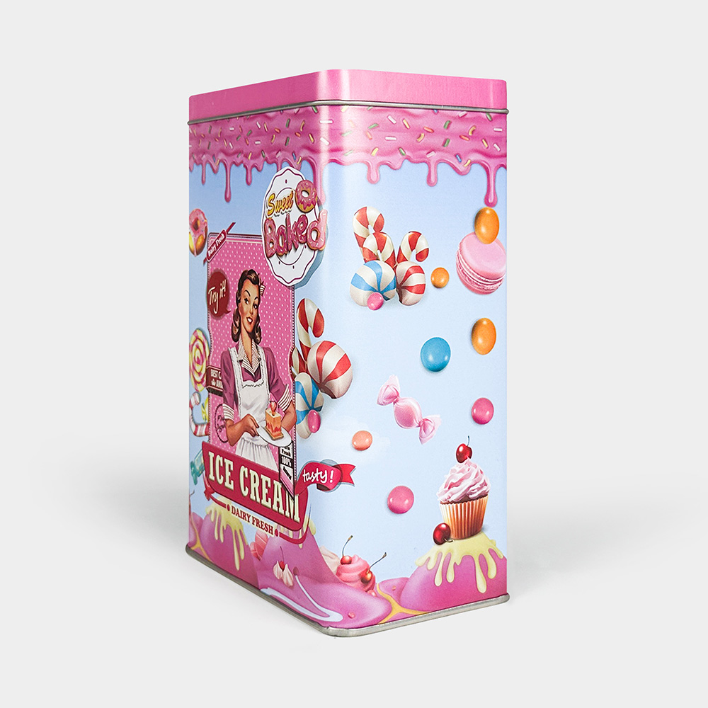 레트로 틴케이스 아이스크림 제작 수납상자 티백보관함 - 상세 이미지 2