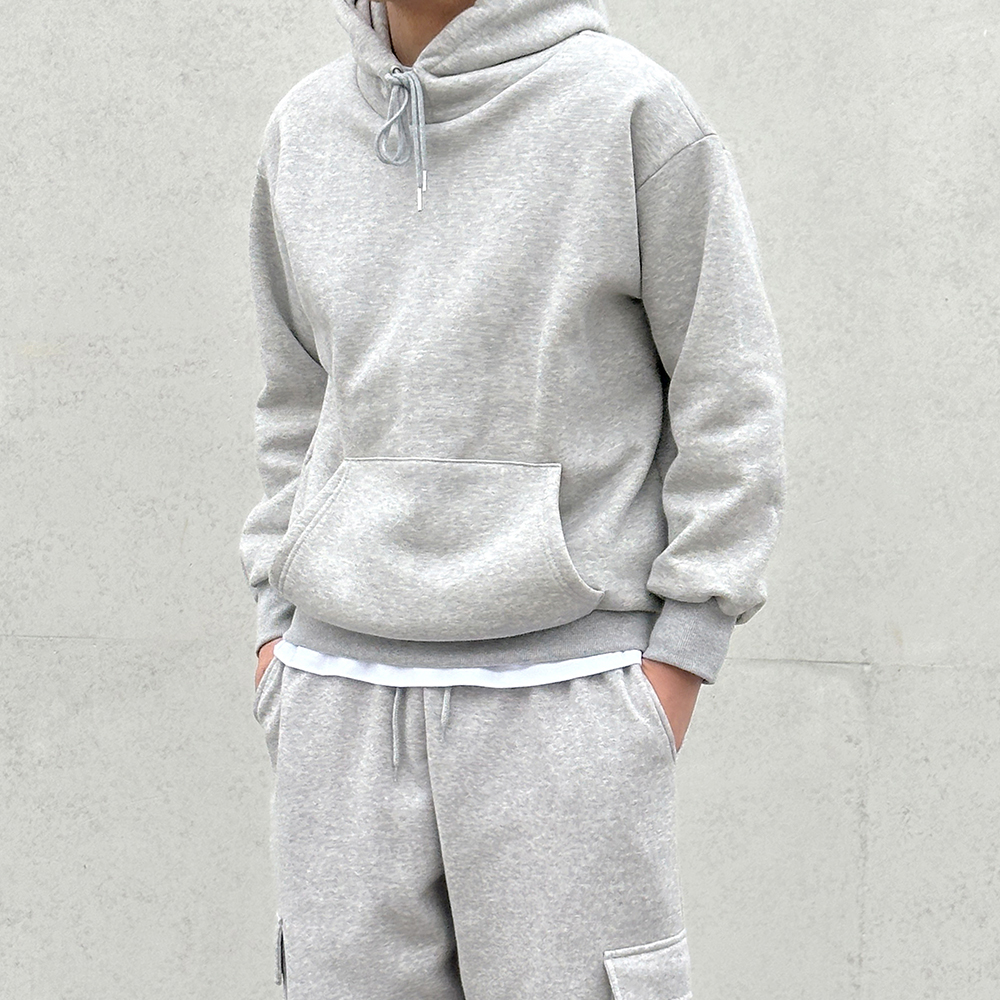 남자오버핏후드티 기모 무지 빅사이즈 커플 후드티 이미지 4