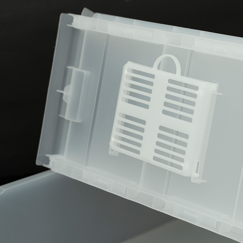 [도착보장] 이지오프 반투명 리빙박스 낮은형 수납 옷장 옷 슬라이딩 정리함 침대밑 수납함 2개