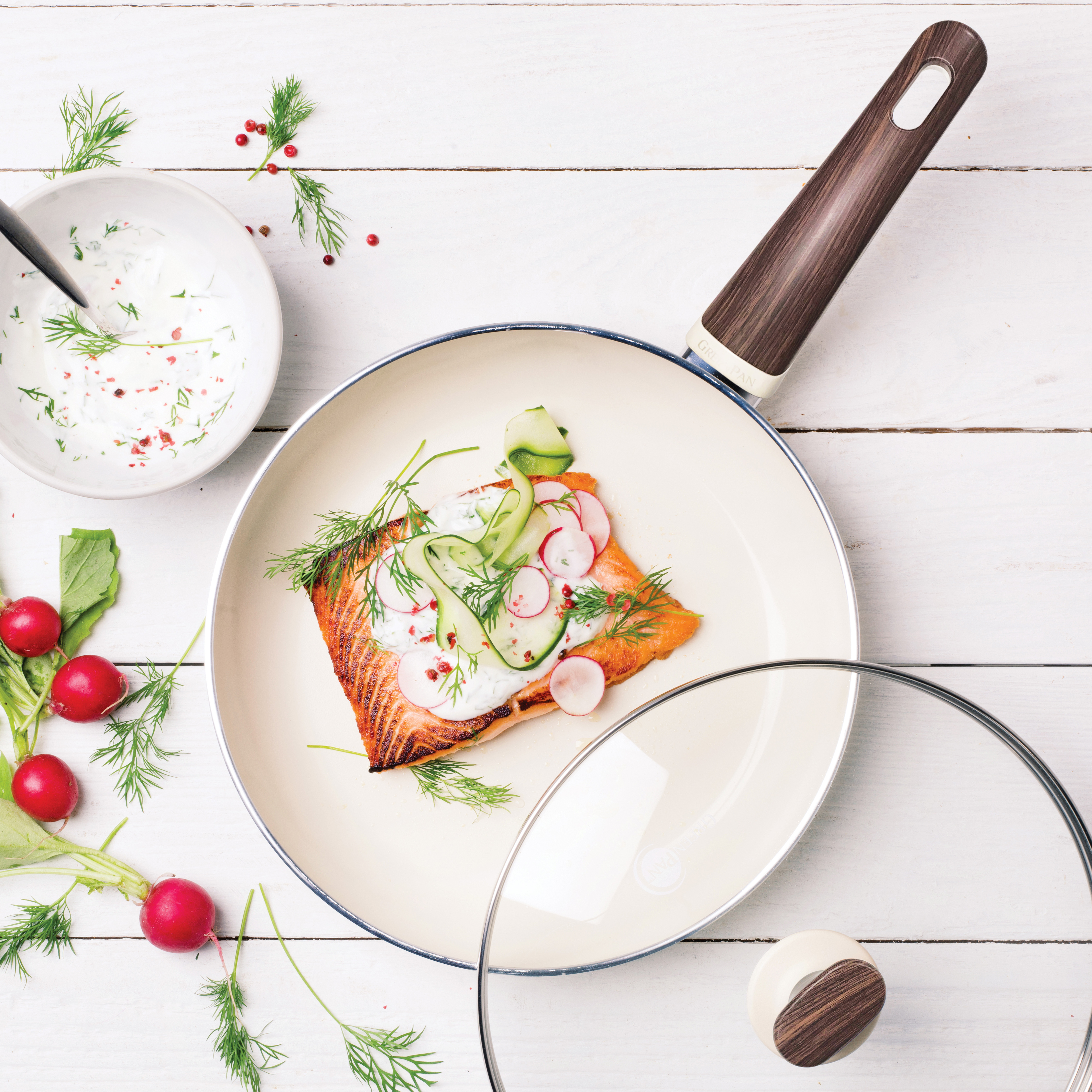 그린팬 우드비 세라믹 논스틱 코팅 인덕션 IH 데일리 감성 프라이팬 28cm