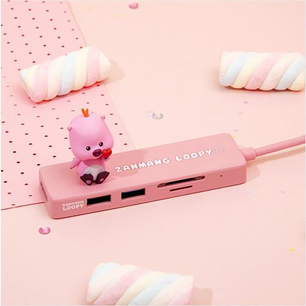 잔망루피 피규어 USB 멀티허브 5in1 C타입 데스크테리어 - 상품 이미지