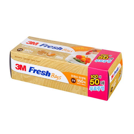 GS케미칼 3M 후레쉬 위생백 중형 25x35cm 100+50매