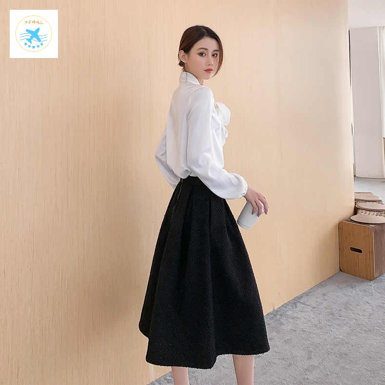 겨울 스커트 햅번치마 자카드 스커트 플리츠 항아리치마 - 상세 이미지 2