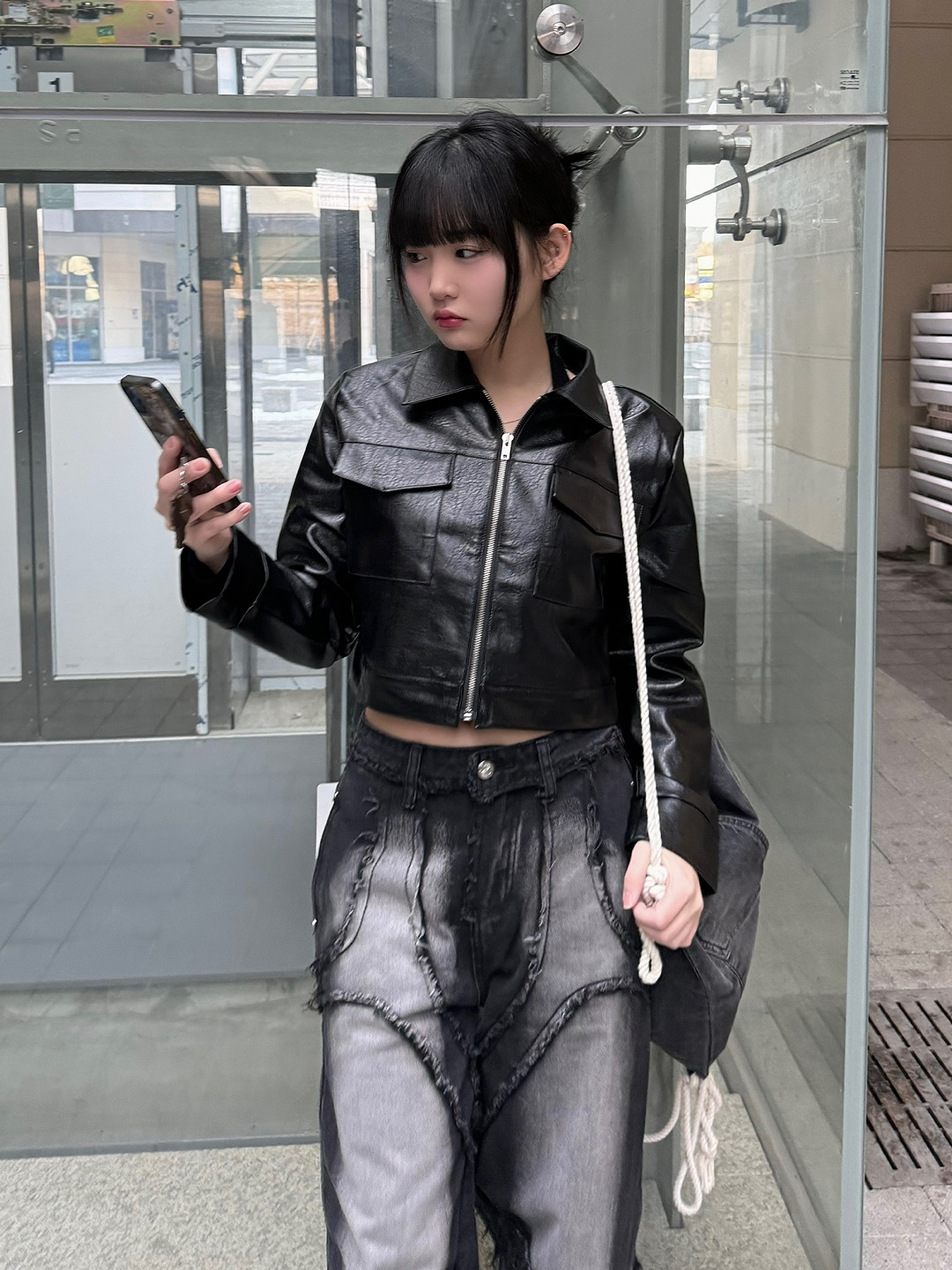 레더 포켓 크롭 자켓 상세 이미지 18