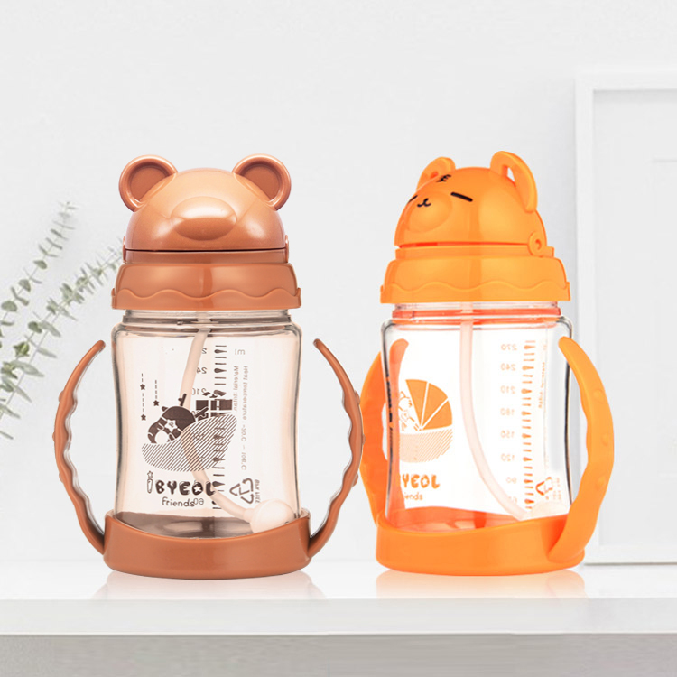 아이별프렌즈 트라이탄 추 빨대컵 280ml 새지않는 돌아기 어린이집 물병 물통 - 상품 이미지