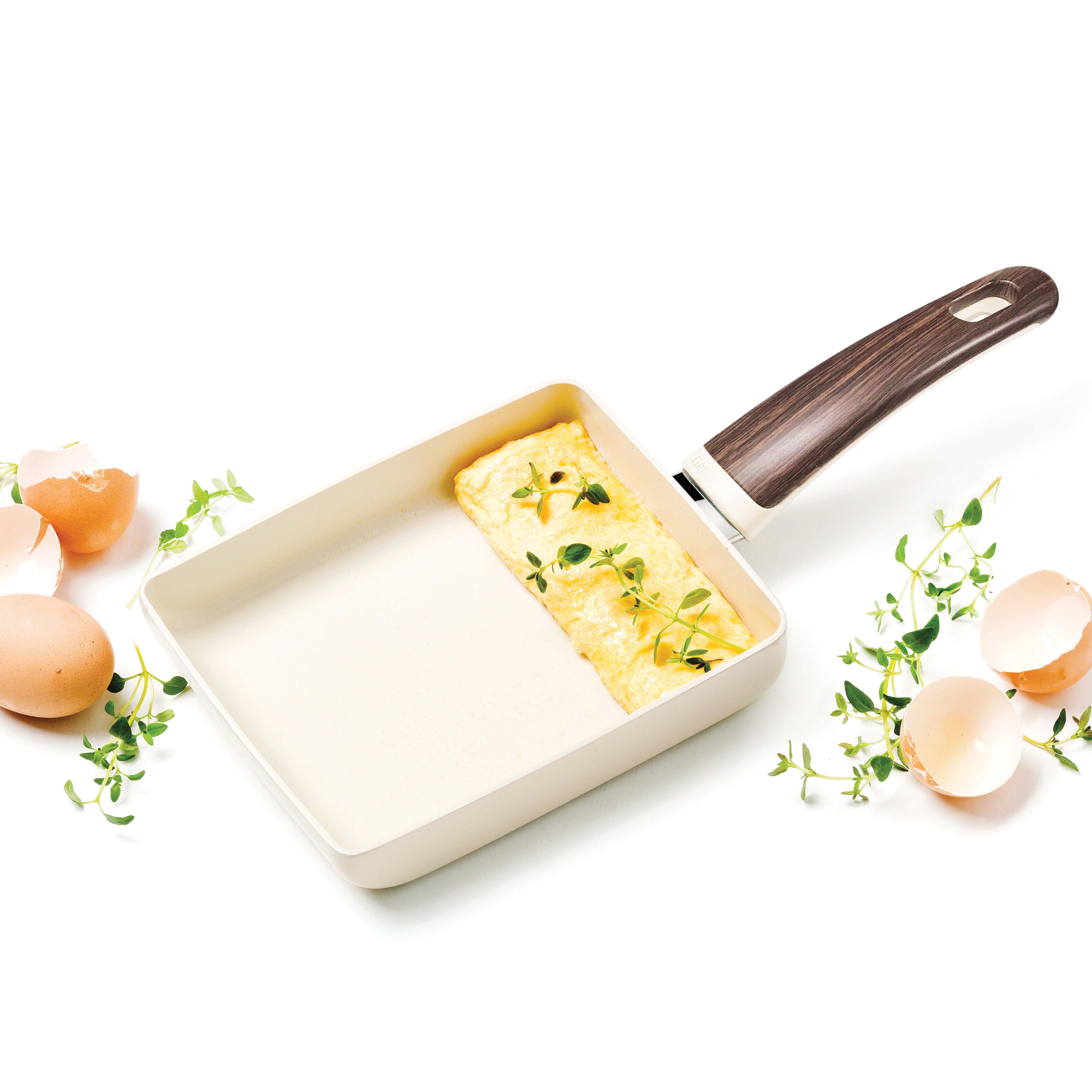 그린팬 우드비 세라믹 논스틱 코팅 인덕션 건강 계란말이 사각 프라이팬 18m