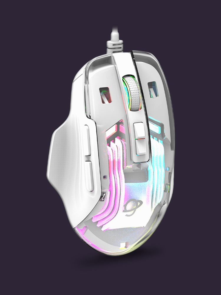 지클릭커 크리스탈 RGB 무소음 게이밍 마우스 - 메인 이미지