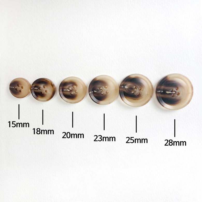 고급 무광 수지 패턴단추 코트 쟈켓 소매단추 15mm 18mm 20mm (8P 1세트) - 상세 이미지 2