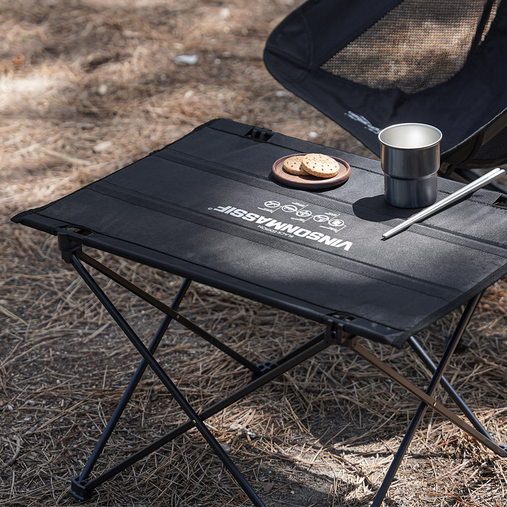 빈슨메시프 경량 폴딩 와이드 테이블 백패킹 피크닉 차박 캠핑테이블 S, 블랙
