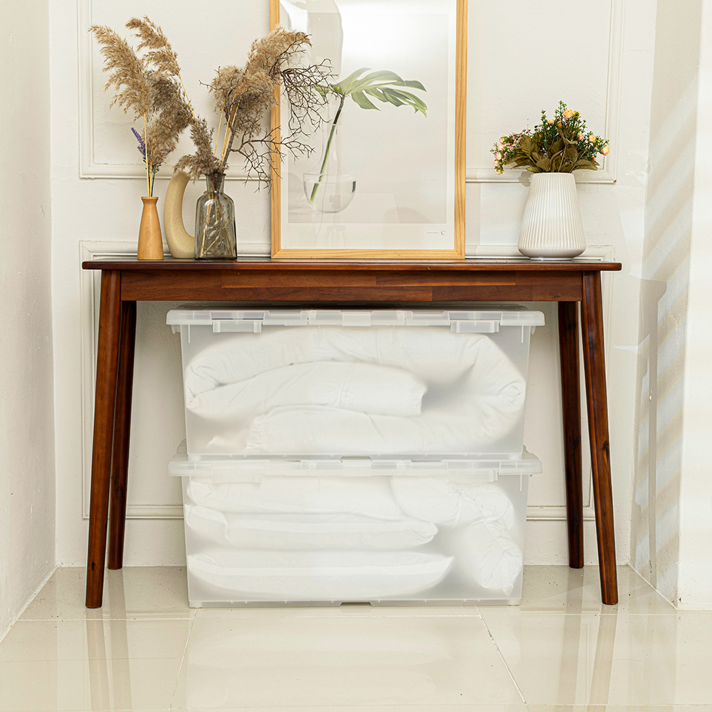 [도착보장] 이지오프 반투명 리빙박스 낮은형 수납 옷장 옷 슬라이딩 정리함 침대밑 수납함 2개