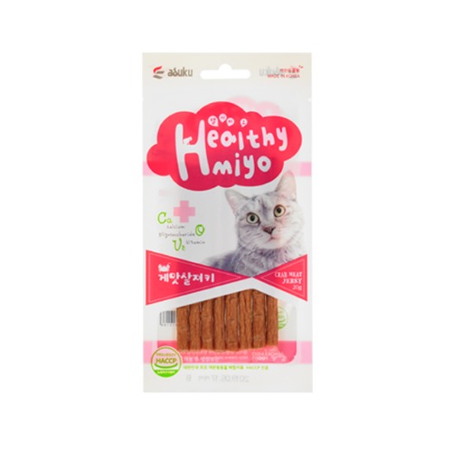 아스쿠 헬씨미요 고양이 져키 간식 게맛살, 20g, 1개 - 상품 이미지