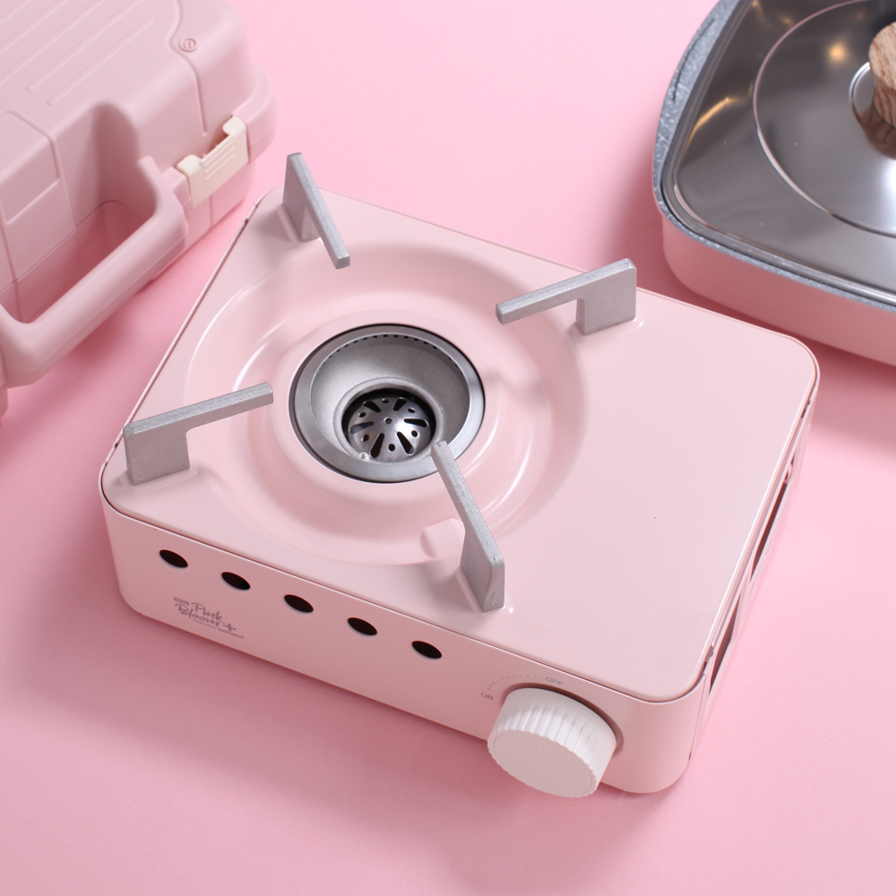 미니 가스버너 휴대용 가스렌지 캠핑버너 고화력 브루스타 핑크 케이스