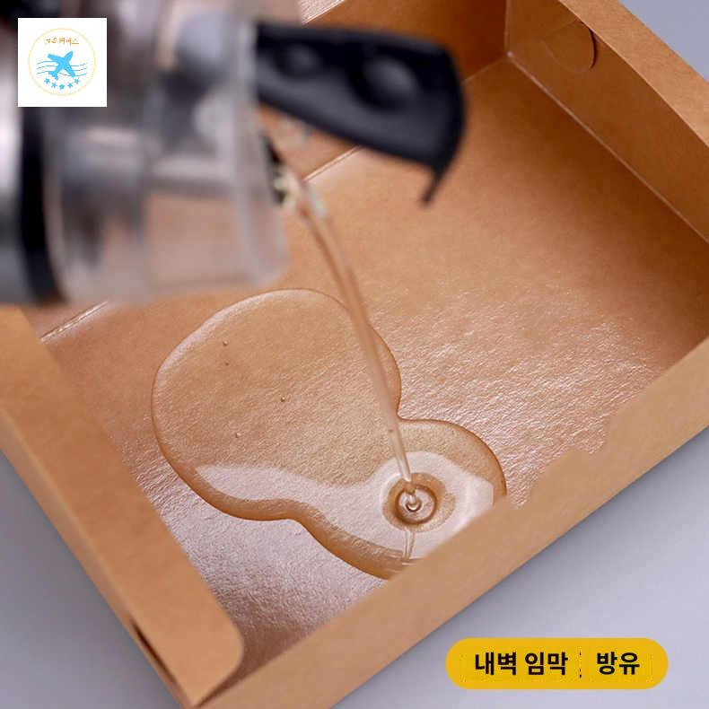 치킨박스 프라이드 일회용 닭 날개 쌀 꽃 너겟 내유 크래프트 종이 테이크 아웃 포장 상자 - 상세 이미지 2