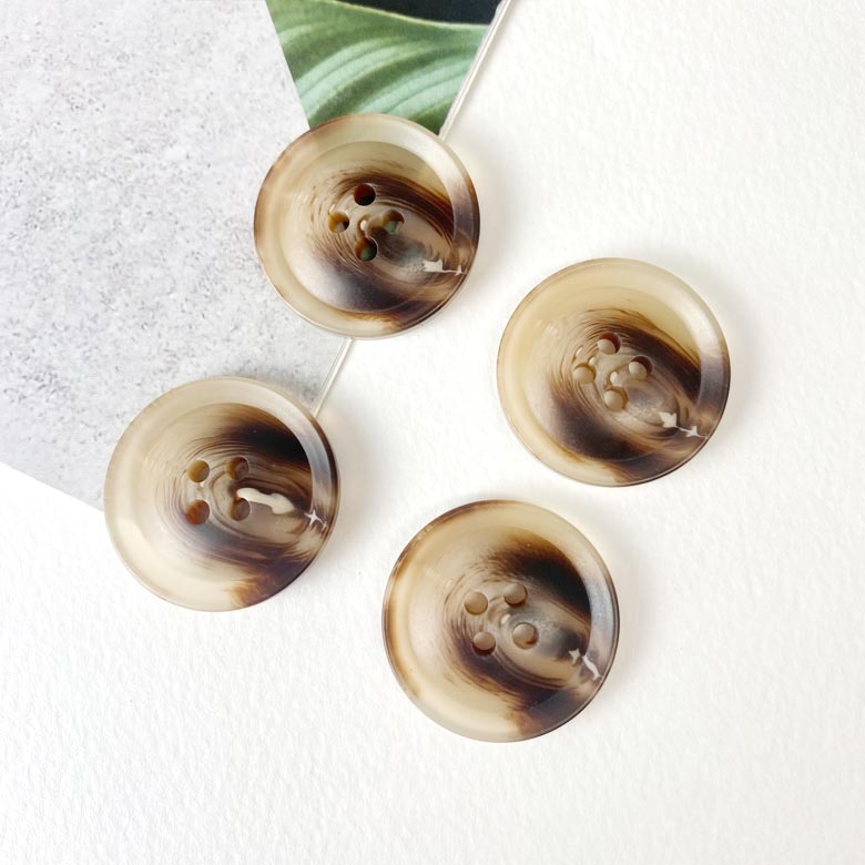 고급 무광 수지 패턴단추 코트 쟈켓 소매단추 23mm 25mm 28mm (8P 1세트) - 상품 이미지