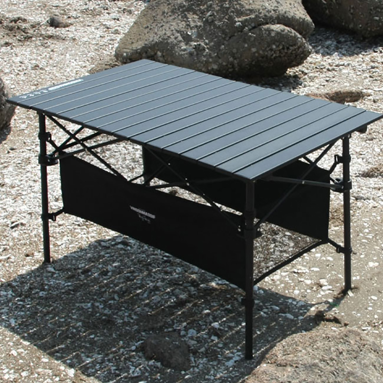 빈슨메시프 경량 폴딩 와이드 테이블 백패킹 피크닉 차박 캠핑테이블 S, 블랙