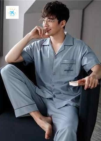 홈웨어 단색 긴바지 잠옷 반팔 남성 파자마세트