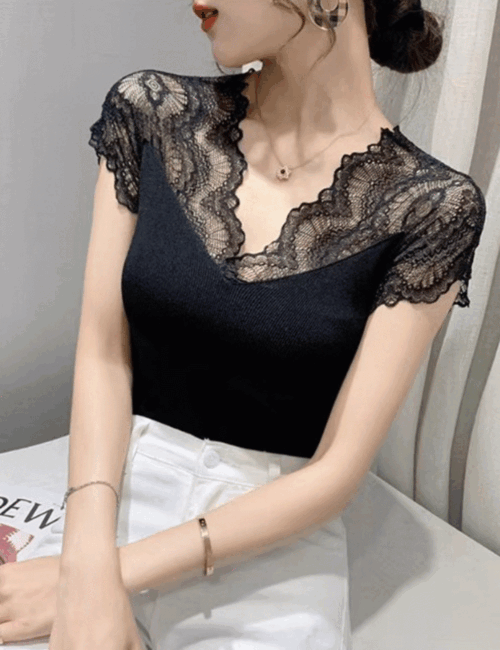 레이스 레이어드 나시 스판 민소매 제품 이미지