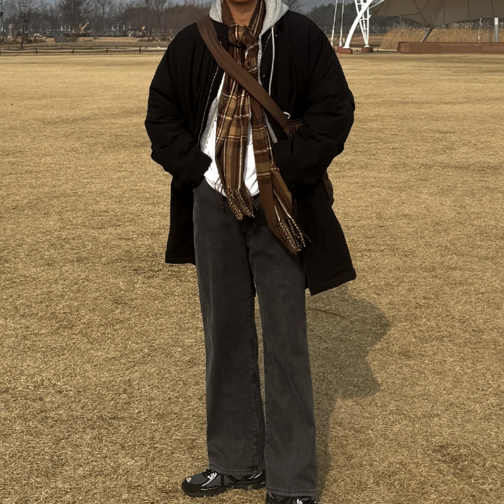 남자 이토 오버핏 겨울 롱 야상 패딩 점퍼 개파카 - 상세 이미지 3
