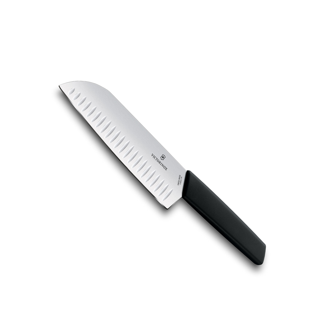 빅토리녹스 스위스 모던 커트러리 산토쿠 세로 홈 나이프 식도 주방칼 - 17cm 블랙 블리스터 6.9053.17KB - 메인 이미지