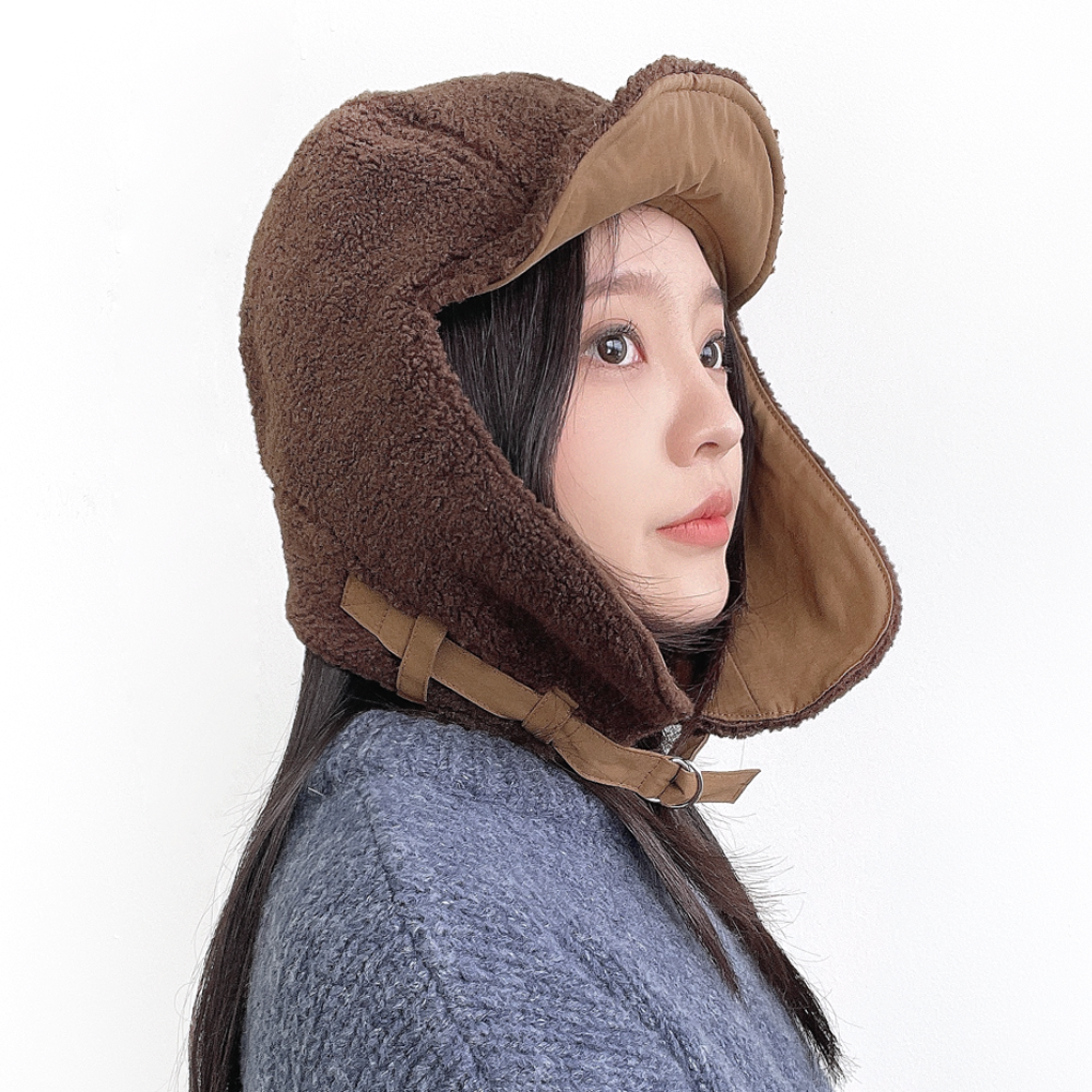 BE 겨울 여자 남자 귀마개 이어머프 양털 리버시블 겨울 방한 귀달이 모자