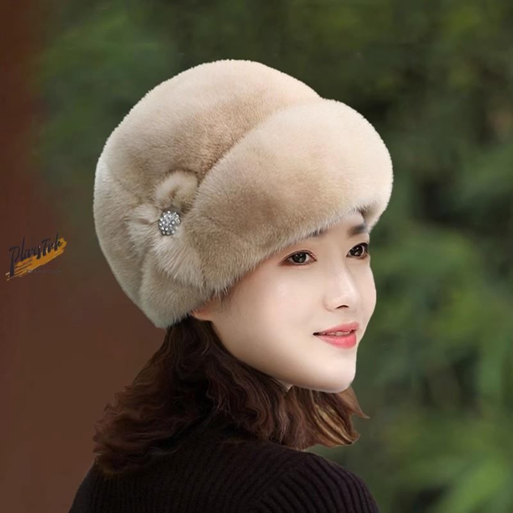 여성 인조 모조 모피 벙거지 모자 엄마 할머니 중년 러시아 겨울 따뜻 화사한 외출 5컬러 - 상세 이미지 2