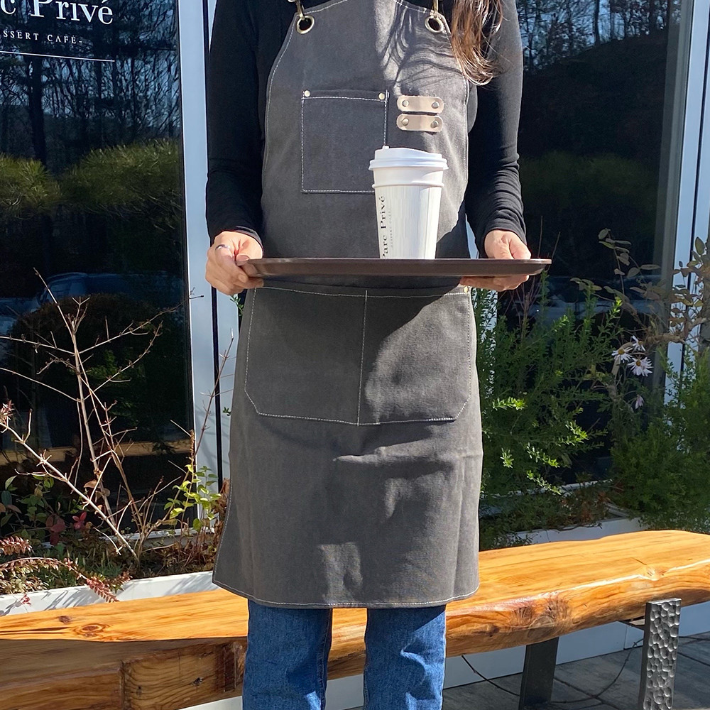 늘바론 방수 앞치마 주방 데님 바리스타 이쁜 카페 공방용 어린이집 미용실