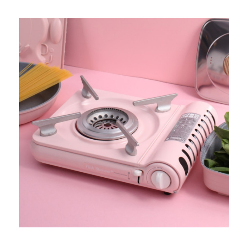 핑크 휴대용버너 슬림 가스버너 후라이팬 26cm 프라이팬 2종