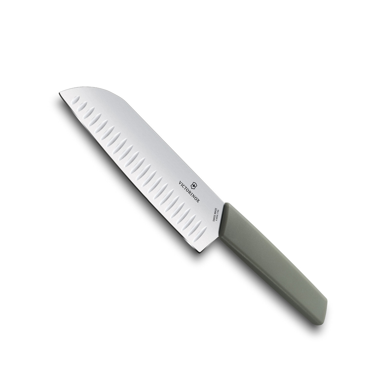 빅토리녹스 스위스 모던 커트러리 산토쿠 세로 홈 나이프 식도 주방칼 - 17cm 올리브 블리스터 6.9056.17K6B - 메인 이미지