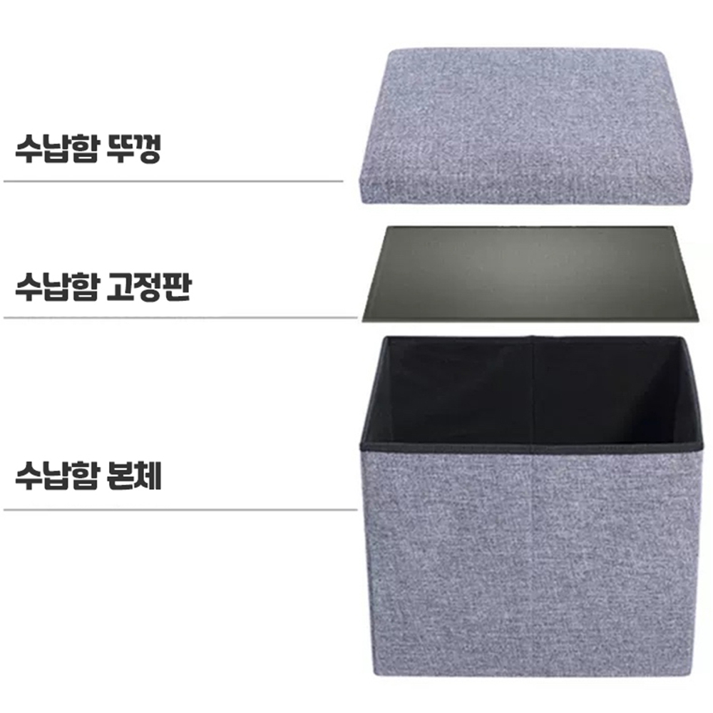 접이식정리함 패브릭폴딩박스 수납함보관함상자 침대밑수납장 이미지 6