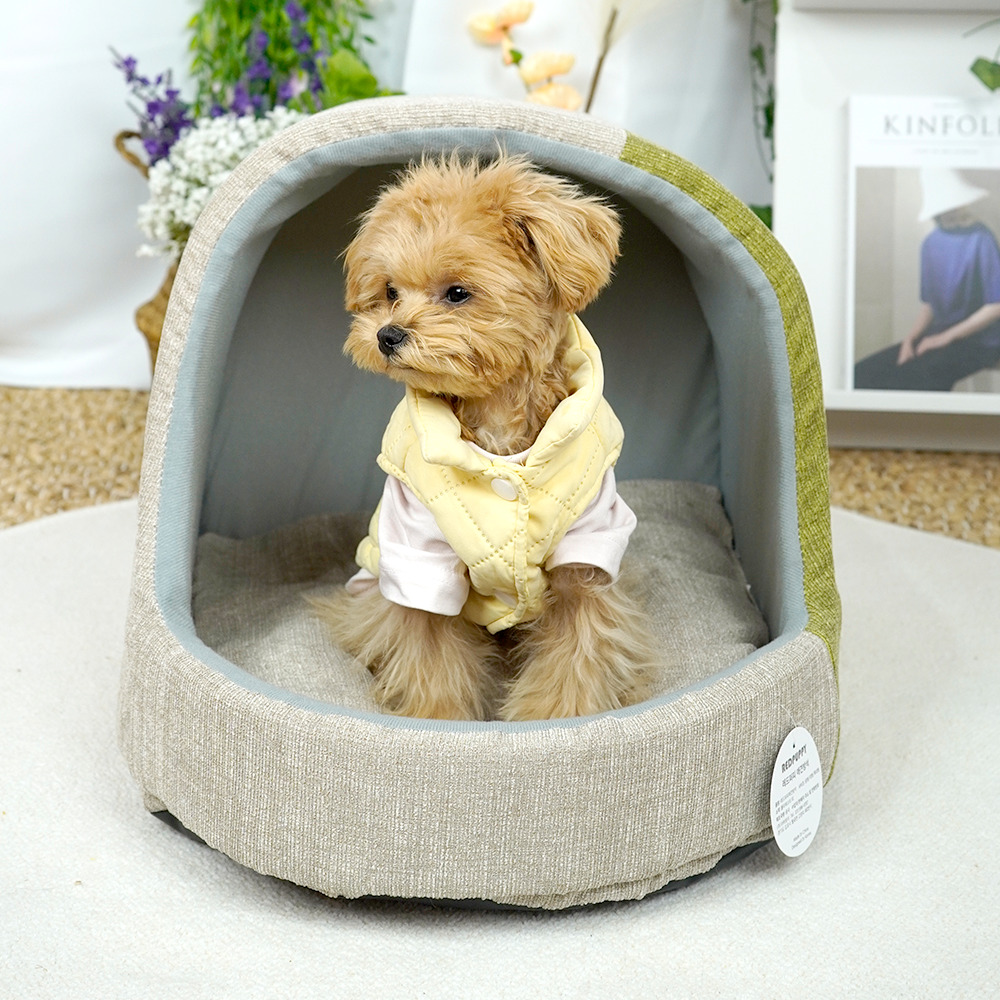 개과천선 투톤 스토리 강아지 하우스 코듀로이 동굴 쿠션집 애견 방석 침대 고양이 숨숨집