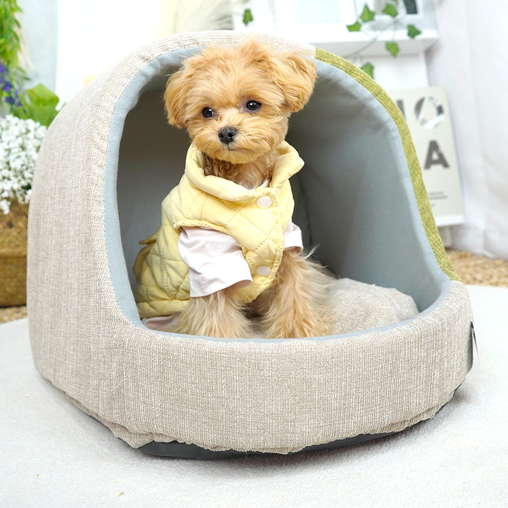 개과천선 투톤 스토리 강아지 하우스 코듀로이 동굴 쿠션집 애견 방석 침대 고양이 숨숨집