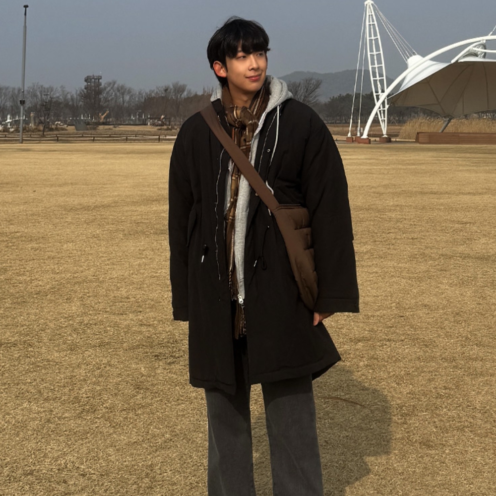 남자 이토 오버핏 겨울 롱 야상 패딩 점퍼 개파카 상품 이미지