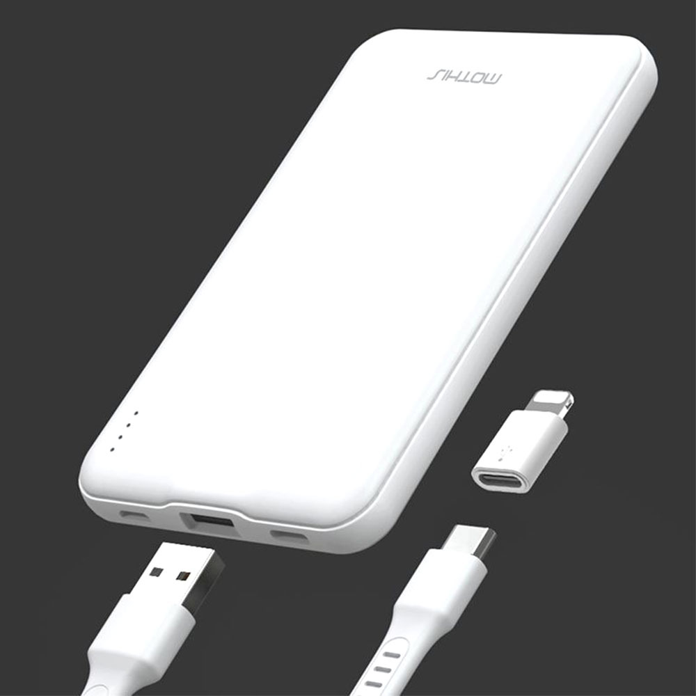 슬림핏 미니 보조배터리 led표시등 c타입 케이블 8핀 젠더