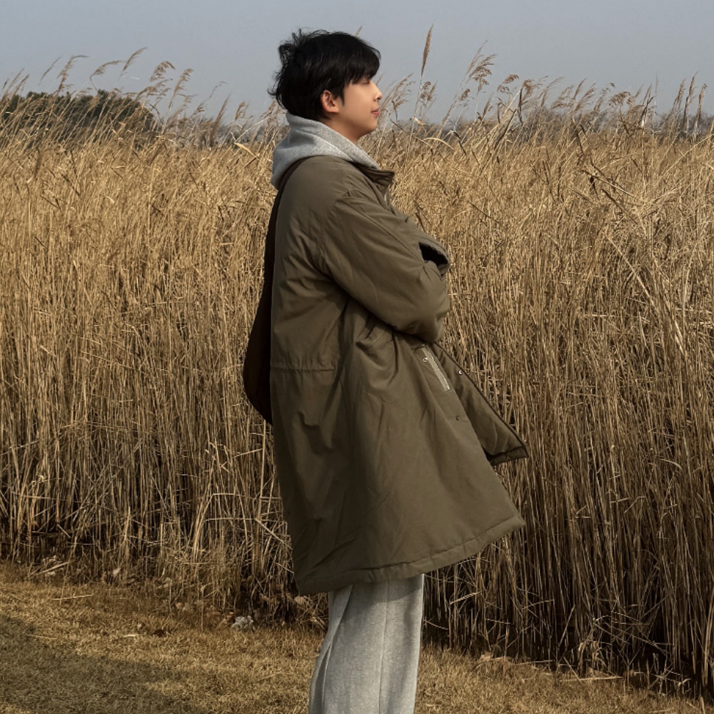 남자 이토 오버핏 겨울 롱 야상 패딩 점퍼 개파카 상품 이미지