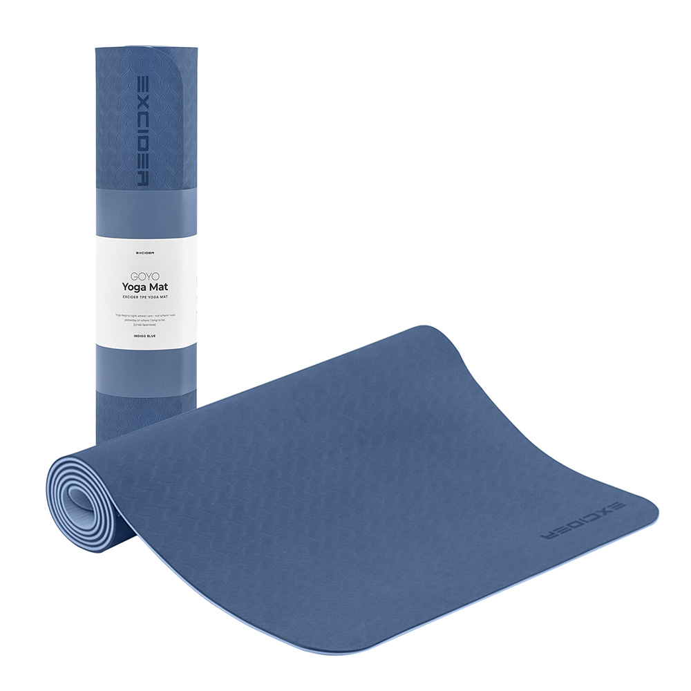 엑사이더 고요 TPE 요가매트 6mm 인디고블루 와이드 운동 헬스 메트 홈트